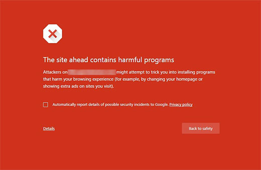 رفع مشکل This site ahead contains harmful programs